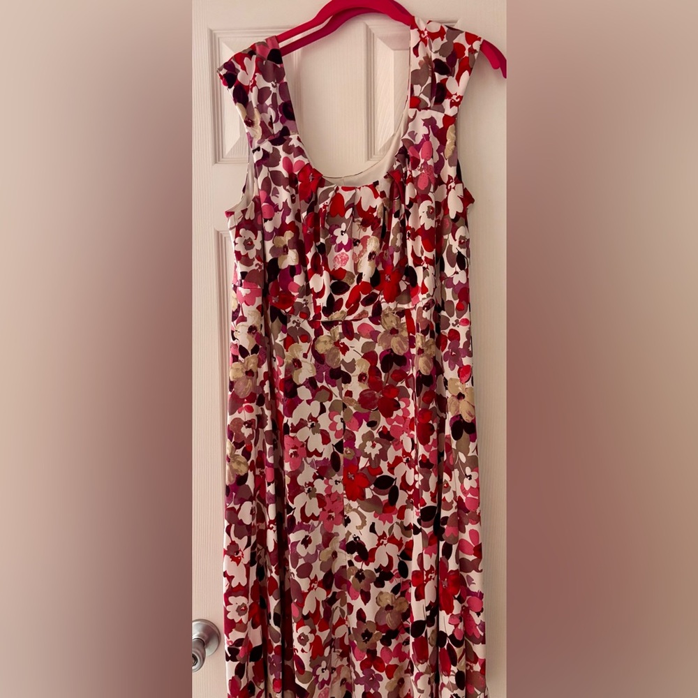 London Times Red and Cream Floral Dress